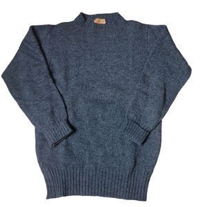 Vtg Alan Paine Shetland All Wool  Mens Blue Sweater England Size 38
